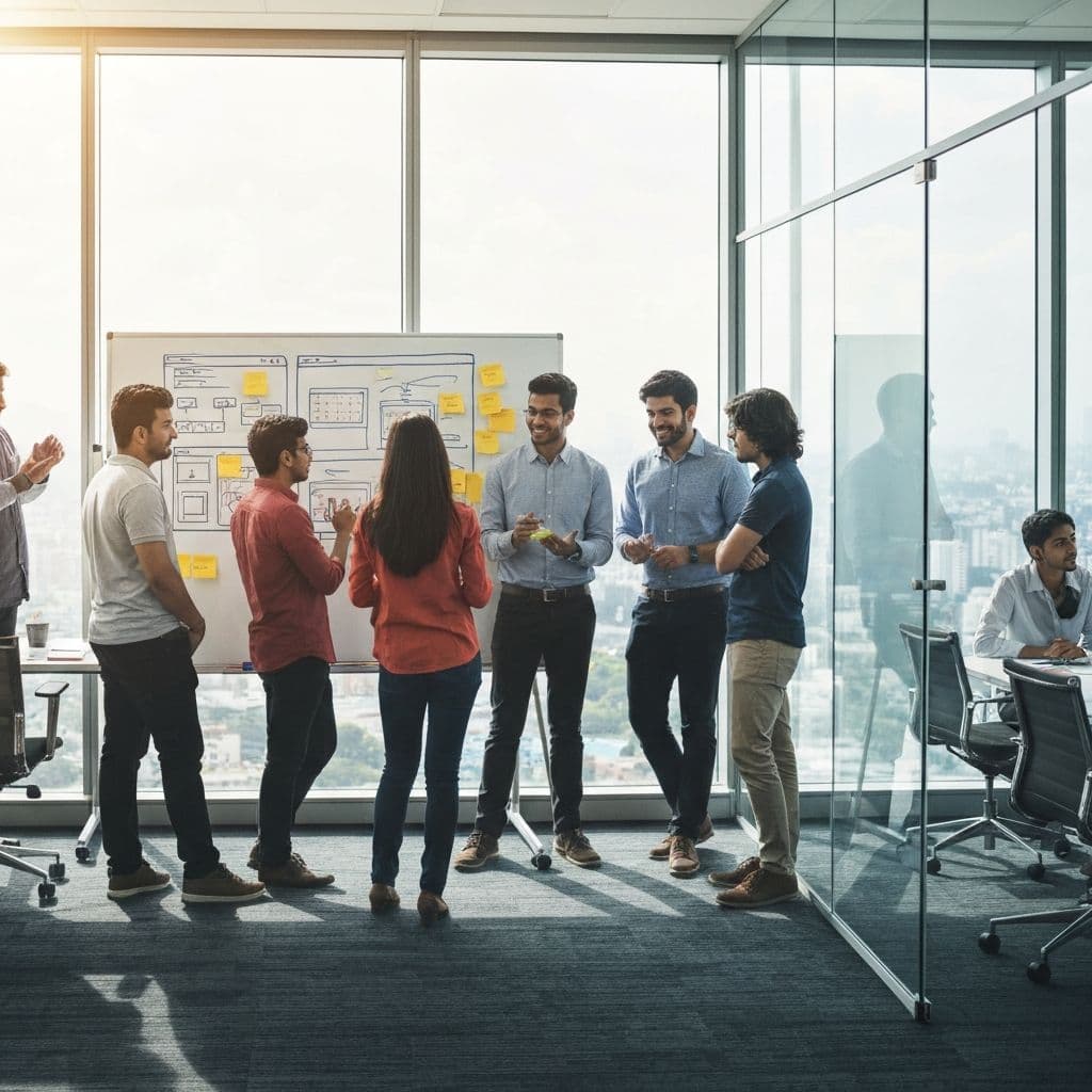 Bliss Innovations team in a collaborative brainstorming session